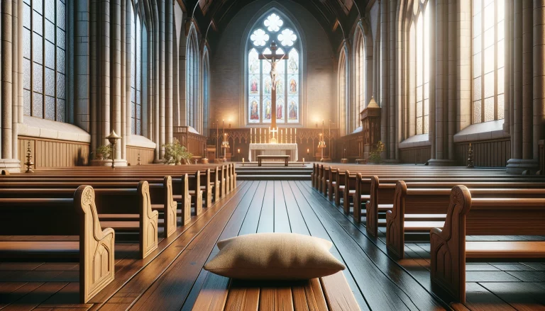 Kirchenraum mit Meditationskissen