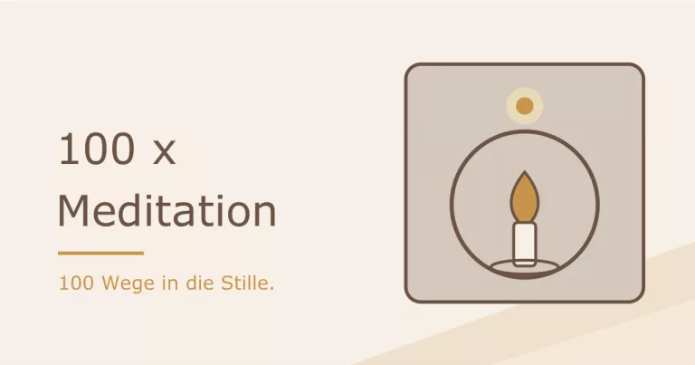 Titelbild „100 x Meditation" mit Kerzen-Motiv in den Markenfarben Waldgrün und Senfgold - Heiko Metz