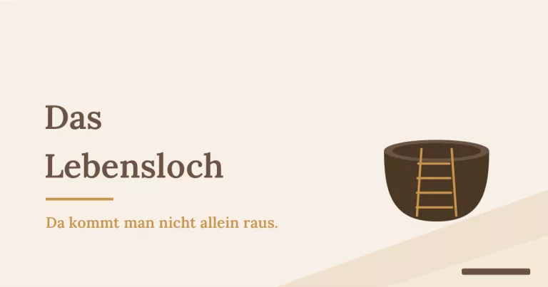 Wenn das Leben zu viel wird: eine Strickleiter führt in ein dunkles Lebensloch, Sinnbild für das Lebensloch - Heiko Metz