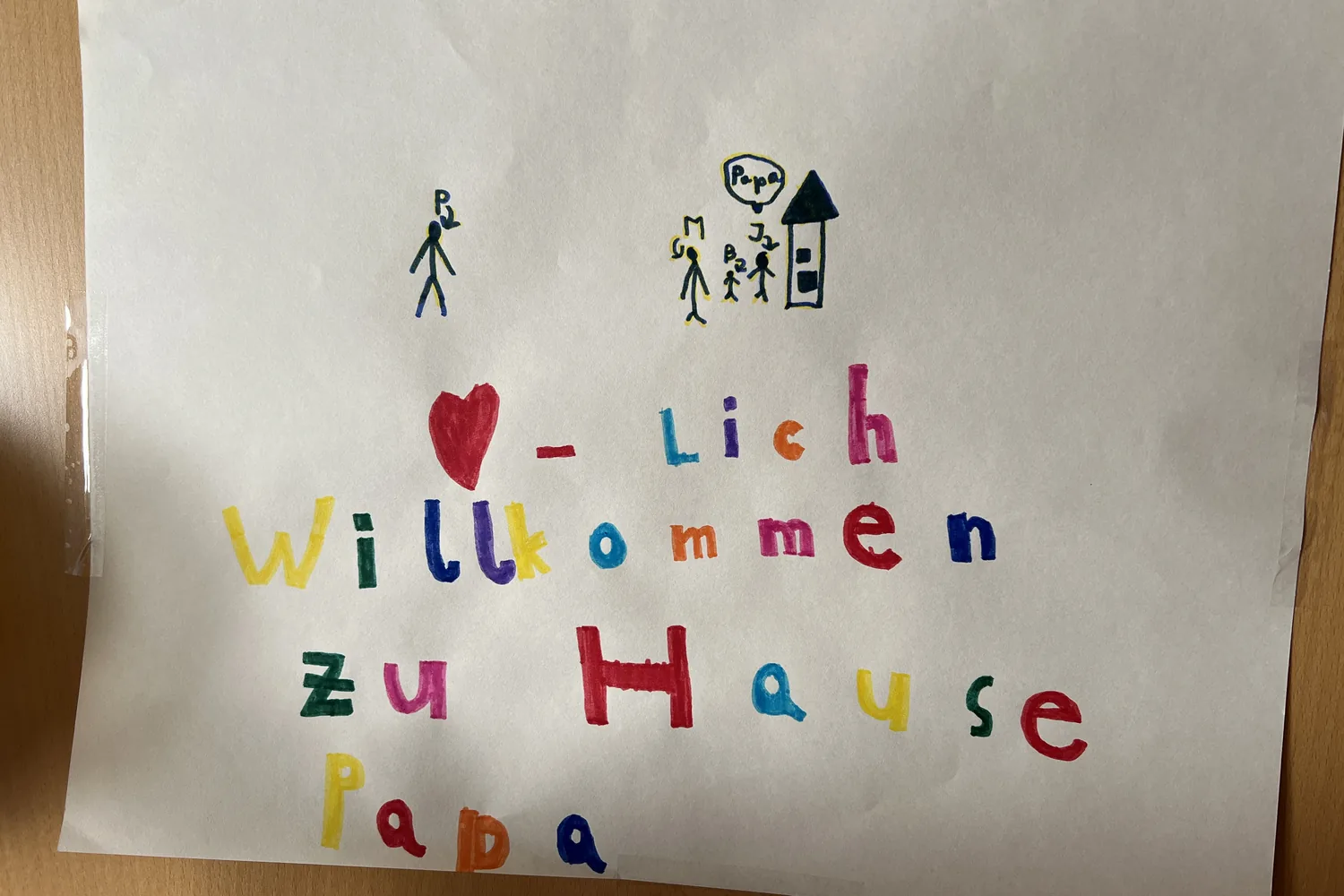 Kinderbild „Herzlich willkommen zu Hause, Papa“ - Heiko Metz